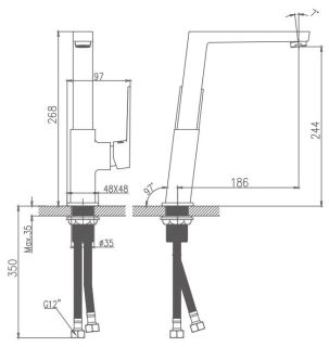 Смеситель для кухни Haiba HB70191 хром